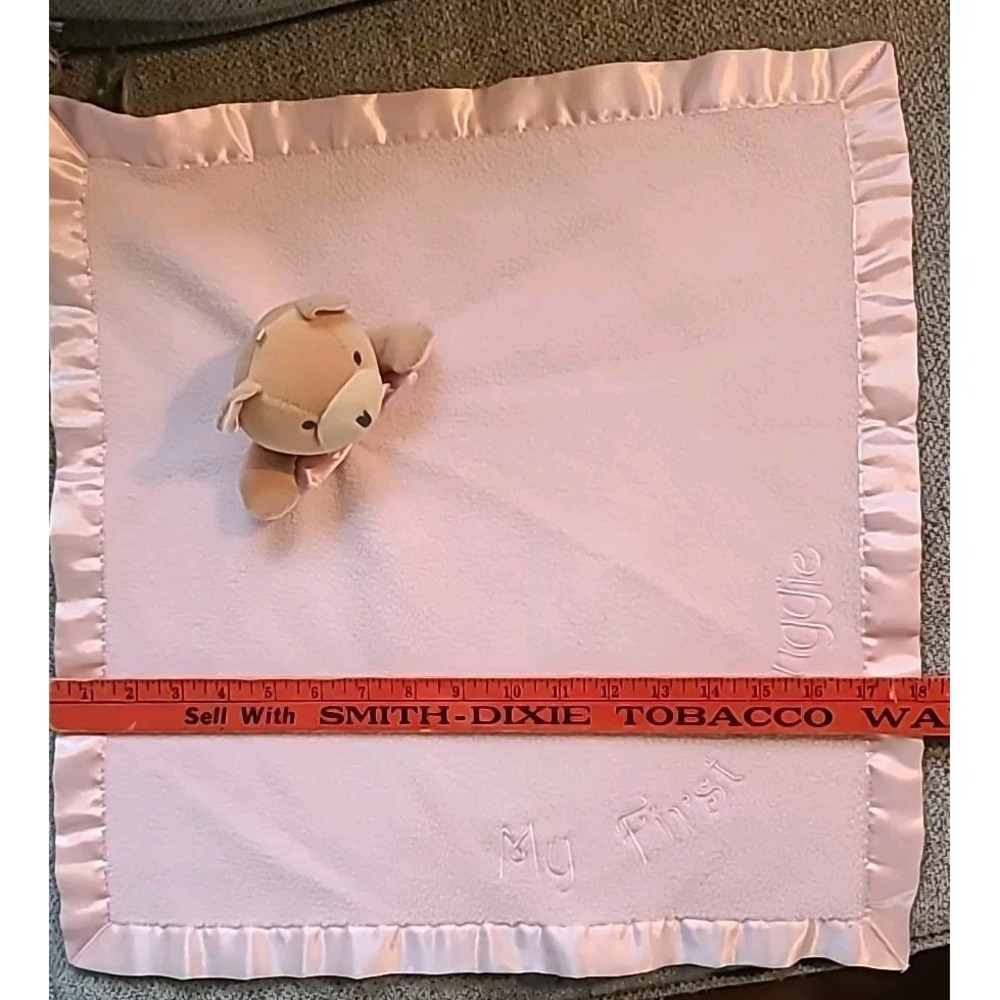 Snuggie Toy "My First Snuggie" Bear Lovey Security Blanket Pink Fleece Satin 18" - Picture 5 of 9